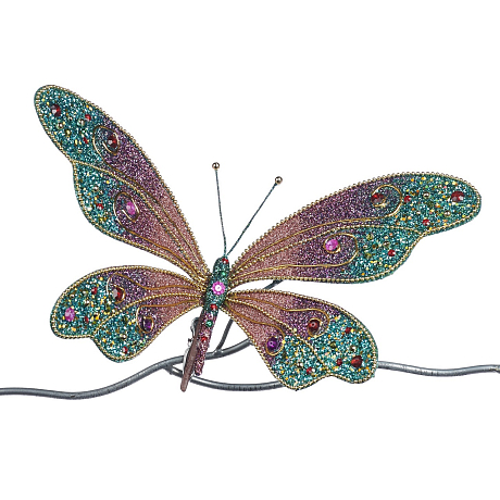 Елочное украшение Бабочка на клипсе